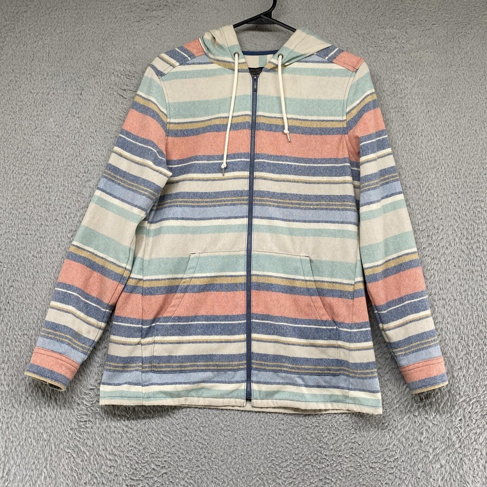 Pendleton Wool Jacket Womens Small Hooded Stripe Full Zip Flannel Baja Beachy